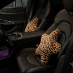 4 Pack Cute Yellow Star Car Headrest Pillow and Back Support Pillow Plush Car Neck Pillows for Driving Soft Star Shaped Throw Pillow for Car Interior Decor (Leopard Print) - Image 7