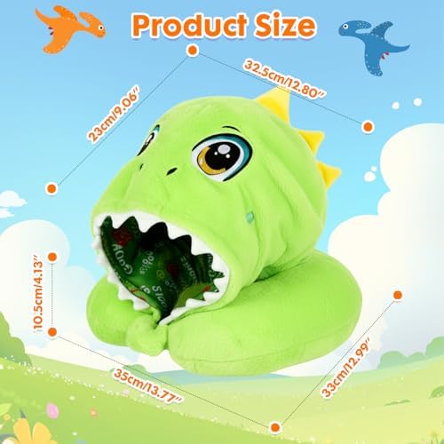 Travel Neck Pillow with Hood for Kids Adult Cute Soft Plush Memory Foam Airplane Neck Pillow for Traveling Animal Flight Pillow Head Rest Neck Support for Cars Long Flights - Image 7