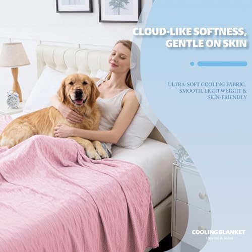 Cooling Blanket Queen Size, 90"x90" Cooling Blankets for Hot Sleepers, Cold Blanket Thin Lightweight Breathable Soft for Couch Bed, Lightweight Blanket Keep Cool for Night Sweats - Image 2