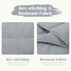puredown® Soft Feather Down Blanket Lightweight Packable Down & Feather Fill Blanket for Indoor and Outdoor Use, Queen Size Blankets, 88"X90", Alloy Gray - Image 6