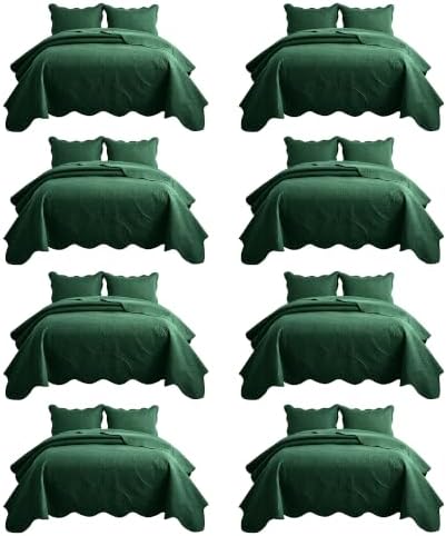 IR Imperial Rooms King Quilt Emerald Floral 8 Pack Hotel Guest Bedroom by IRImperialRooms