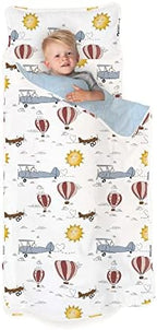 JumpOff Jo Extra Long Nap Mat for Kids - Cozy Kids Rest Mat with Removable Pillow and Ultra Soft Blanket for Preschool, Daycare, and Sleepovers - Travel, Take Flight by JumpOffJo