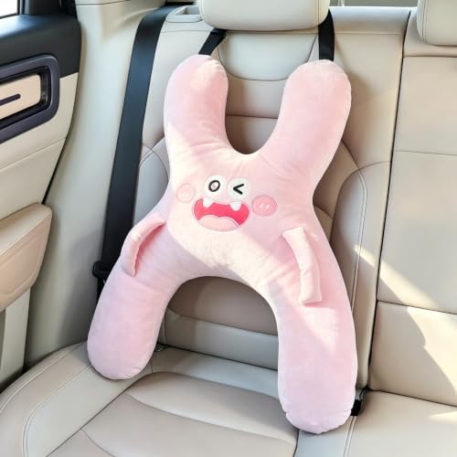 X-shaped Car Sleeping Pillow for Travel Neck & Back Support (Pink) by Unknown