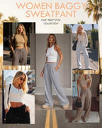 Neer 3 Pack Women's Wide Leg Sweatpants Baggy Pants with Pockets - Image 3