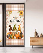 Window Privacy Film Frosted, Thanksgiving Gnomes Non-Adhesive Static Cling Window Tint, Fall Orange White Pumpkin Maple Leaf Insulated Windows Frosted Films for Living Room, 35.4 x 78.7 Inches - Image 5