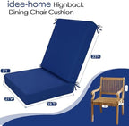 idee-home Outdoor Patio Dining Chair Cushion High Back - Image 7