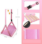 Foot Hammock for Plane Travel,Portable Footrest with Detachable Hardboard & Adjustable Rest Leg for Flying for Airplane, Office, Under Desk, Car - Image 2