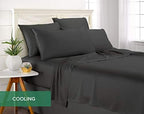 Pure Bamboo Queen Sheets, Genuine 100% Organic Viscose Derived from Bamboo Bed Sheet Set, Luxuriously Soft & Cooling, Double Stitching, 2 Year Quality Promise (Queen, Charcoal) - Image 5