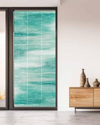 Window Privacy Film Frosted, Green Ombre Non-Adhesive Static Cling Window Tint, Modern Minimalist Abstract Gradient Art Insulated Windows Frosted Films for Living Room, 35.4 x 78.7 Inches - Image 5