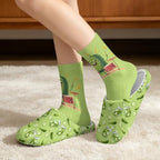 Jeiento Women's Fuzzy Slippers and Sock Set Warm Cozy Memory Foam House Shoes Soft Slip-on Slides Spa Slippers for Hotel - Image 2