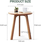 Solid Beech Oak Wood Side Table - Compact End Table with Detachable Cloth Pocket - Modern Small Nightstand with Storage Holder for Living Room, Bedroom (Oak, Natural) - Image 2