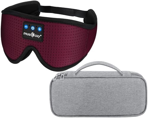 MUSICOZY Bluetooth Sleep Mask Headphones and Travel Storage Case Bundle by MUSICOZY