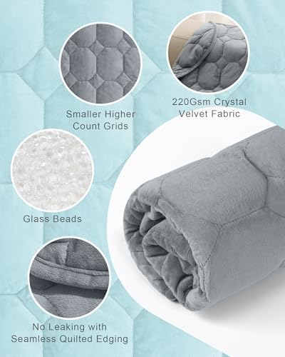 Cottonblue Small Weighted Lap Blanket 5lbs for Adults Teens 29"x33", Grey - Image 4