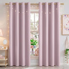 NICETOWN Blackout Pink Curtains for Girls Room - Thermal Insulated Solid Grommet Room Darkening Curtains/Panels/Drape for Bedroom (Lavender Pink=Baby Pink, 1 Pair, 52 by 84-Inch) by NICETOWN