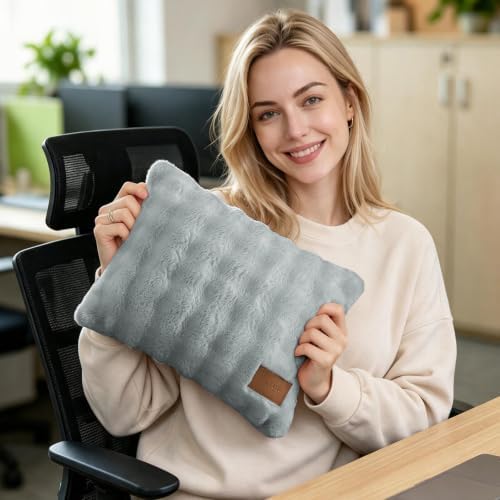BEDELITE Travel Blanket with Bag, Bubble Blanket for Airplane 65"x40", Grey - Image 2