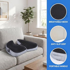 Foldable Travel Seat Cushion, Portable Memory Foam Cushion with Built-in Handles, Foldable Chair Cushions Airplane Seat Cushion for Long Sitting, Suit Office, Gaming, Travel or Driving - Image 7