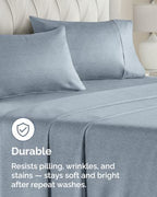 Standard Pillow Cases - 8 Pack Pillowcases, 20" x 26" - Heathered Blue - Image 4