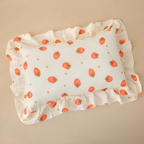100% Cotton Muslin Toddler Pillowcase 2 Pack，13"x 18" Ultra Soft Breathable Travel Pillow Case Cover,Ruffle Pillow Case for Newborn,Nursery,Boys,Girls,Machine Washable - Image 5