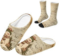House Slipper and Socks Set for Women Warm Comfy Fuzzy Slipper with Crew Socks Plush Fuzzy Slippers for Indoor by Baxinh