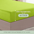 Elegant Comfort Luxury Soft 1500 Premium Hotel Quality Microfiber Wrinkle and Fade Resistant Cozy 6-Piece Bedding Set, Easy All Around Elastic Fitted Sheet, Deep Pocket, Queen, Lime - Image 5