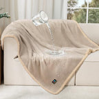 Luciphia Waterproof Pet Blanket, Liquid Pee Proof Dog Blanket for Sofa Bed Couch, Reversible Sherpa Fleece Furniture Protector Cover for Small Medium Large Dogs Cats, Grey Beige Large（65" x 57"） by luciphia