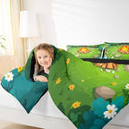 Erosebridal Camper King Size Comforter Set Happy Camping Bedding Set Woodland Camping Bedding Comforter Sets,Campfire Quilt 3 Pcs - Image 6