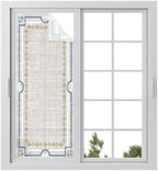 Window Privacy Film Frosted, Light Gray Botanical Static Cling Door Window Covering, Vintage Florals Geometric Minimalist UV Blocking Windows Film for Office, Hotel, Bedroom, 29.5 x 78.7 Inches by Unknown