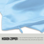 Suatien Mulberry Silk Pillow Cases 2 Pack King Size, Sky Blue - Image 4