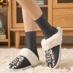 Fuzzy Slippers for Women Washable Cotton Slippers with Crew Socks - Image 2