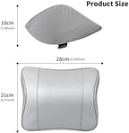 Quintor Genuine Leather Car Neck Pillow,Memory Foam Headrest Cushion, Ergonomic Cervical Support for Tesla Model 3/Y/X, Lexus, BMW- Breathable & All-Season Soft (2 PC) - Image 3