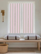 Window Privacy Film Frosted, Pink Brown Striped Reusable Static Cling Window Tints, Modern Farmhouse Vertical Stripes Heat Control Windows Films for Offices, Balcony, 29.5 x 118 Inches - Image 5