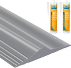 ToLanbbt 16.5Ft/5M Universal Garage Threshold Seal Strip with 300ml Black Adhesives, Garage Door Bottom Weatherproof Strip Rubber DIY Weather Stripping Replacement (Grey) by ToLanbbt
