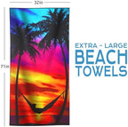 Genovega 2 Packs Microfiber Oversized Lightweight Thin Beach Towel Sandproof Compact Quick Dry Clearance Towels Extra Large Sand Free Travel Essentials Accessories Women Gift Neon Palm Sunset - Image 6