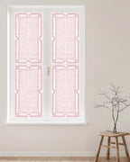Window Privacy Film Frosted, Blush Pink Botanical Reusable Static Cling Window Tints, Vintage Florals Geometric Minimalist Heat Control Windows Films for Offices, Balcony, 29.5 x 118 Inches - Image 2