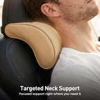 Universal Memory Foam Car Headrest Neck Pillow, White, 2 - Image 3