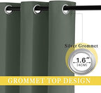 NICETOWN Blackout Sliding Door Curtains 84 inch Length - Grommet Thermal Curtain Room Darkening Sound Reducing Drape for Bedroom/Living Room (Dark Mallard, 1 Panel, W100 x L84) - Image 4