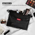 pack all 3 Pcs Water-Resistant Zipper Pouch, Mesh Zipper Bag - Image 3