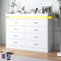 jiteentarou 8 Drawer Dresser with Charging Station and LED Lights, Modern Chest of Drawers with Power Outlet, Organizer Cabinet for Bedroom, Living Room, White by jiteentarou