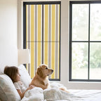 Window Privacy Film Frosted, Yellow Brown Striped Static Cling Door Window Covering, Modern Farmhouse Vertical Stripes UV Blocking Windows Film for Office, Hotel, Bedroom, 29.5 x 78.7 Inches - Image 2