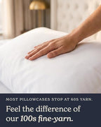 Beckham Hotel Collection Pillowcases King Size Set of 2, Cool Touch Cotton Sateen Fabric, 500TC, Silky Smooth & Soft, Open End, White - Image 7