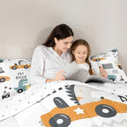 Feelyou Cartton Car Kids Comforter Set Racing Sports Game Bedding Set Decor - Image 6