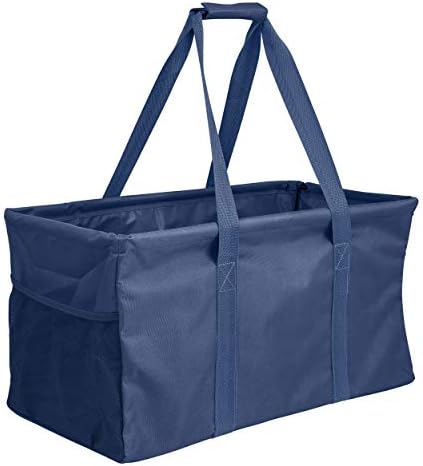 Extra Large Utility Tote Bag - Oversized Collapsible Beach Bag - Navy Blue by Lucazzi