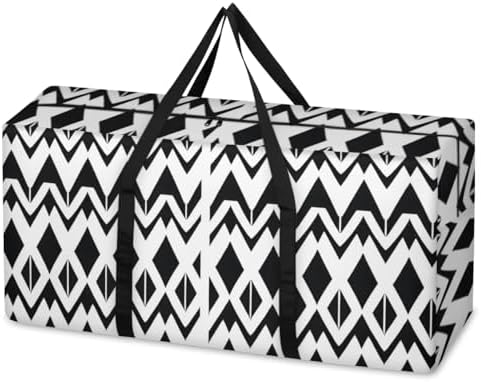 Moving Bags Heavy Duty Storage Bags for Clothes Moving Supplies Packing Bags for Moving Traveling Black White Geometric by Shoblo