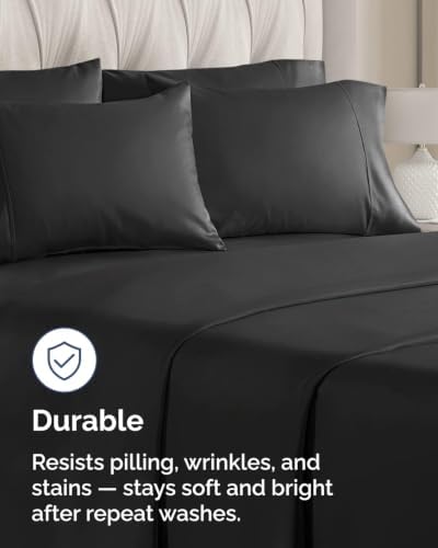 King Pillow Cases - 8 Pack Super Soft Pillowcase Covers - 20" x 40" (Black) - Image 4