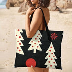 Waterproof Zipper Foldable Travel Blanket Christmas Tree Red 78.7"x78.7" - Image 2
