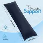 Utopia Bedding Full Body Pillow for Adults (Navy, 20 x 54 Inch), Long Pillow Insert for Sleeping, Ideal for Side Sleepers (Pack of 2) - Image 2