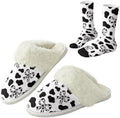 Fuzzy Slippers for Women Washable Cotton Slippers with Crew Socks by Unknown