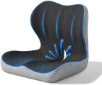 Orthopedic Cushion, Seat Cushion for Office Chair and Car, Ergonomic Memory Foam L-Shaped Integrated Seat Cushions, Lumbar Support & Tailbone Pain Relief for Office Chair (Pro-Double Gray) by Unknown