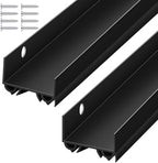 Lineshading 2 Sets U-Shaped Door Sweep 1 3/4" x 36", PVC Door Seal, Black by Lineshading
