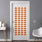Window Privacy Film Frosted, Orange Boho Non-Adhesive Static Cling Window Tint, Middle Century Geometric Abstract Art Insulated Windows Frosted Films for Living Room, 35.4 x 78.7 Inches - Image 3